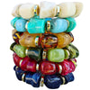 Luckacco New Acrylic Irregular Geometric Handmade Elastic Bracelet for Woman Man Colorful Beaded Statement Bracelets Unique Jewelry Gift