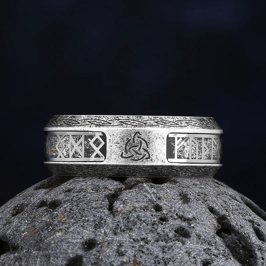 Luckacco Valentine's day Gift Nordic Viking Tree Of life Rings For Men Stainless Steele Vintage Celtic Knot Ring Amulet Jewelry