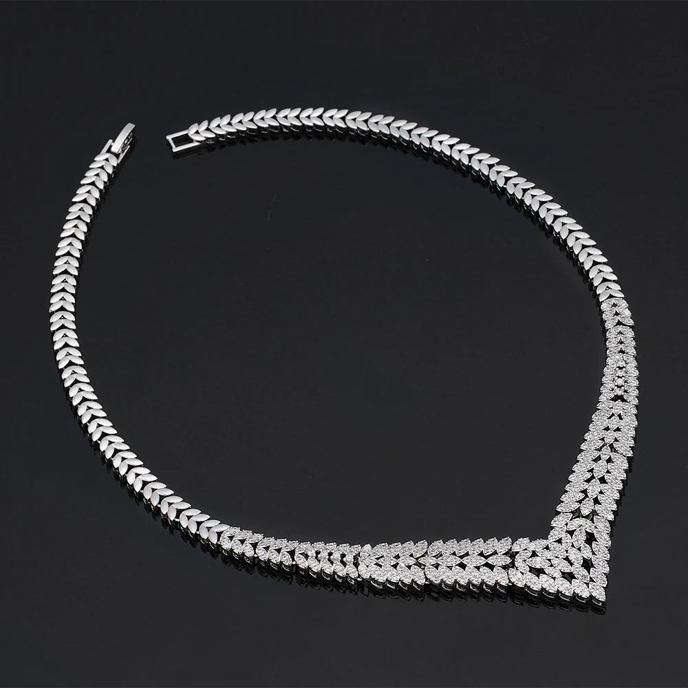 luckacco 2024 new wedding jewelry set for women saudi arabia 4 pieces zirconia bridal jewellery collection necklace set