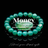 Luckacco 1pc/Bohemian style natural green agate beaded bracelet for women daily wear rich and prosperous jewelry holiday blessing gift