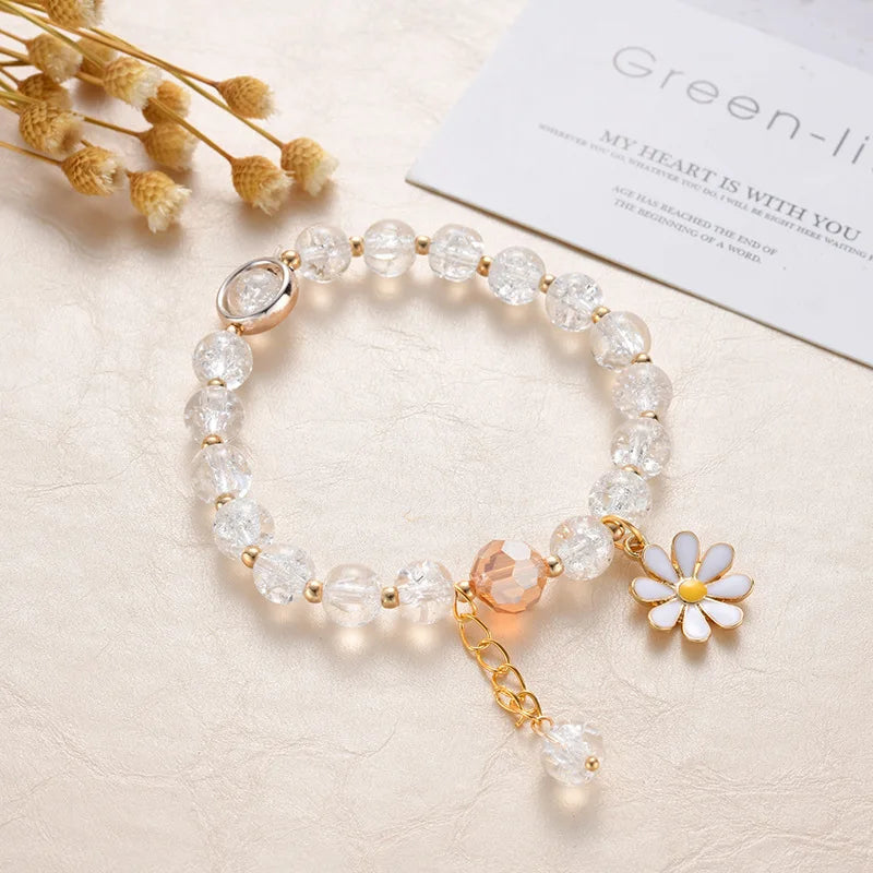 luckacco popcorn bead sweet bracelet for children women cute cloud flower pendant bracelets kids girls charm wish bracelet