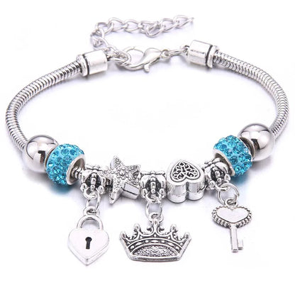 Luckacco  dragonfly owl Shape Crystal Charm Bracelets Beads Bracelet Women DIY Beads Brand Bracelets & Bangles Jewelry Gift