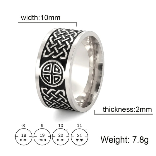 Luckacco My Shape Stainless Steel Ring for Men Women Nordic Viking Celtics Knot Finger Rings Vintage Jewelry Men's Ring bague femme Gift
