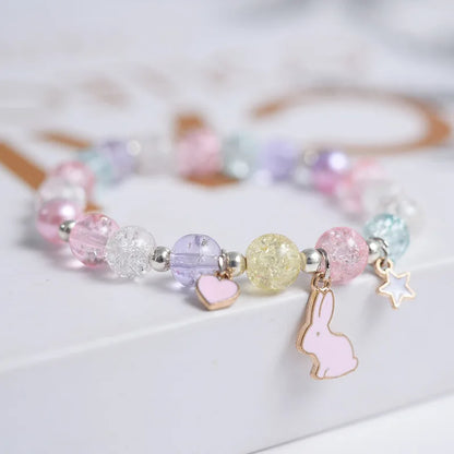 Luckacco Popcorn Bead Sweet Bracelet For Children Women Cute Cloud Flower Pendant Bracelets Kids Girls Charm Wish Bracelet