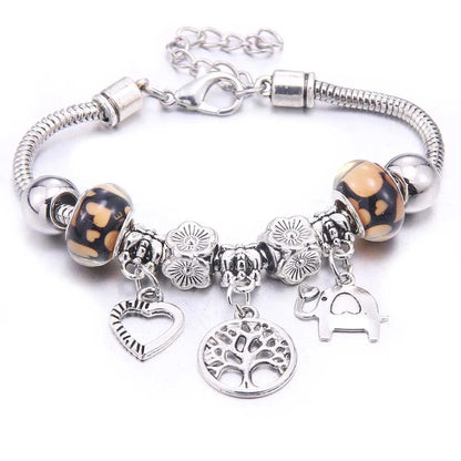 Luckacco  dragonfly owl Shape Crystal Charm Bracelets Beads Bracelet Women DIY Beads Brand Bracelets & Bangles Jewelry Gift