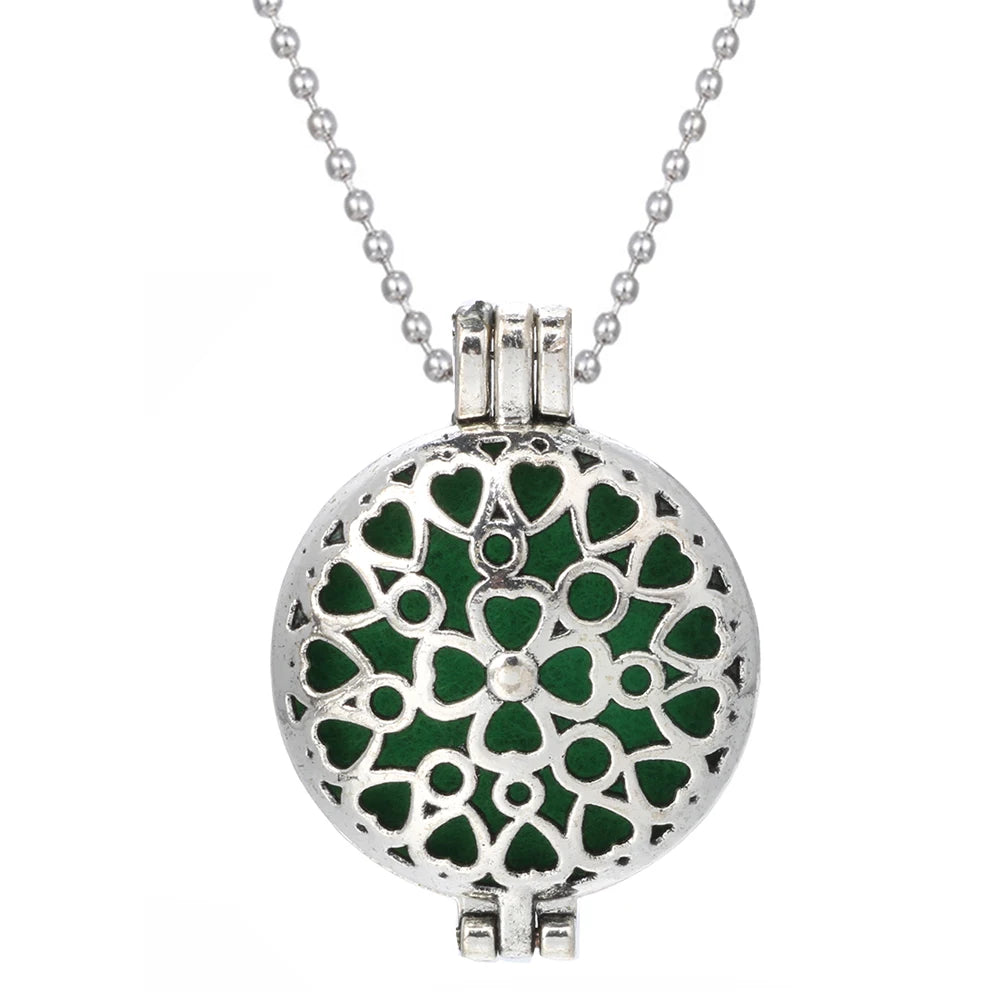 luckacco aromatherapy necklace tree of life diffuser jewelry vintage open locket pendant essential oil perfume aroma diffuser necklace