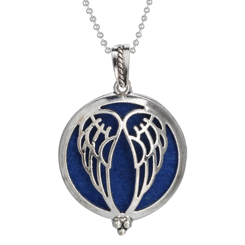 luckacco aromatherapy necklace tree of life diffuser jewelry vintage open locket pendant essential oil perfume aroma diffuser necklace