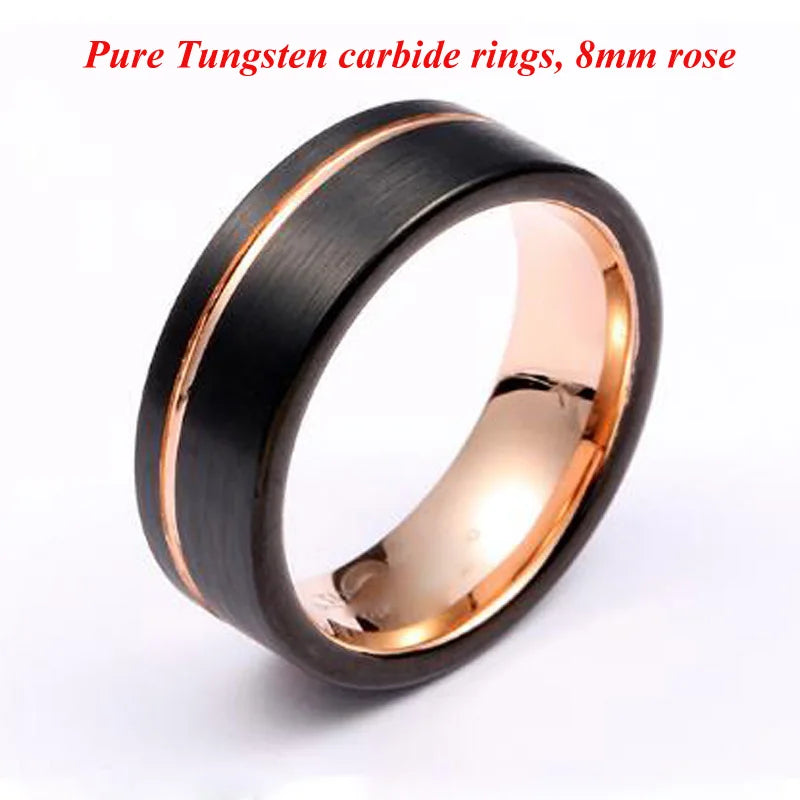 luckacco men's damascus ring tungsten fashion jewelry unique high quality handmade wedding bands couples rings for men male boys
