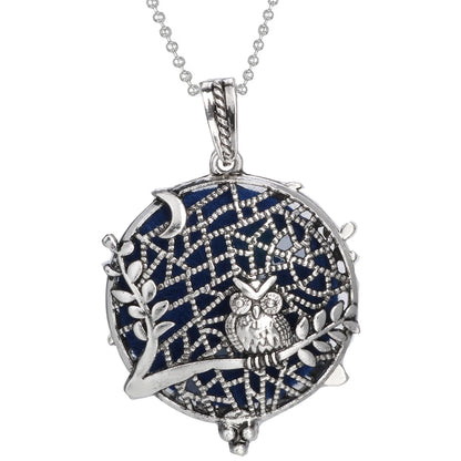 Luckacco Aromatherapy Necklace Tree of Life Diffuser Jewelry Vintage Open Locket Pendant Essential Oil Perfume Aroma Diffuser Necklace