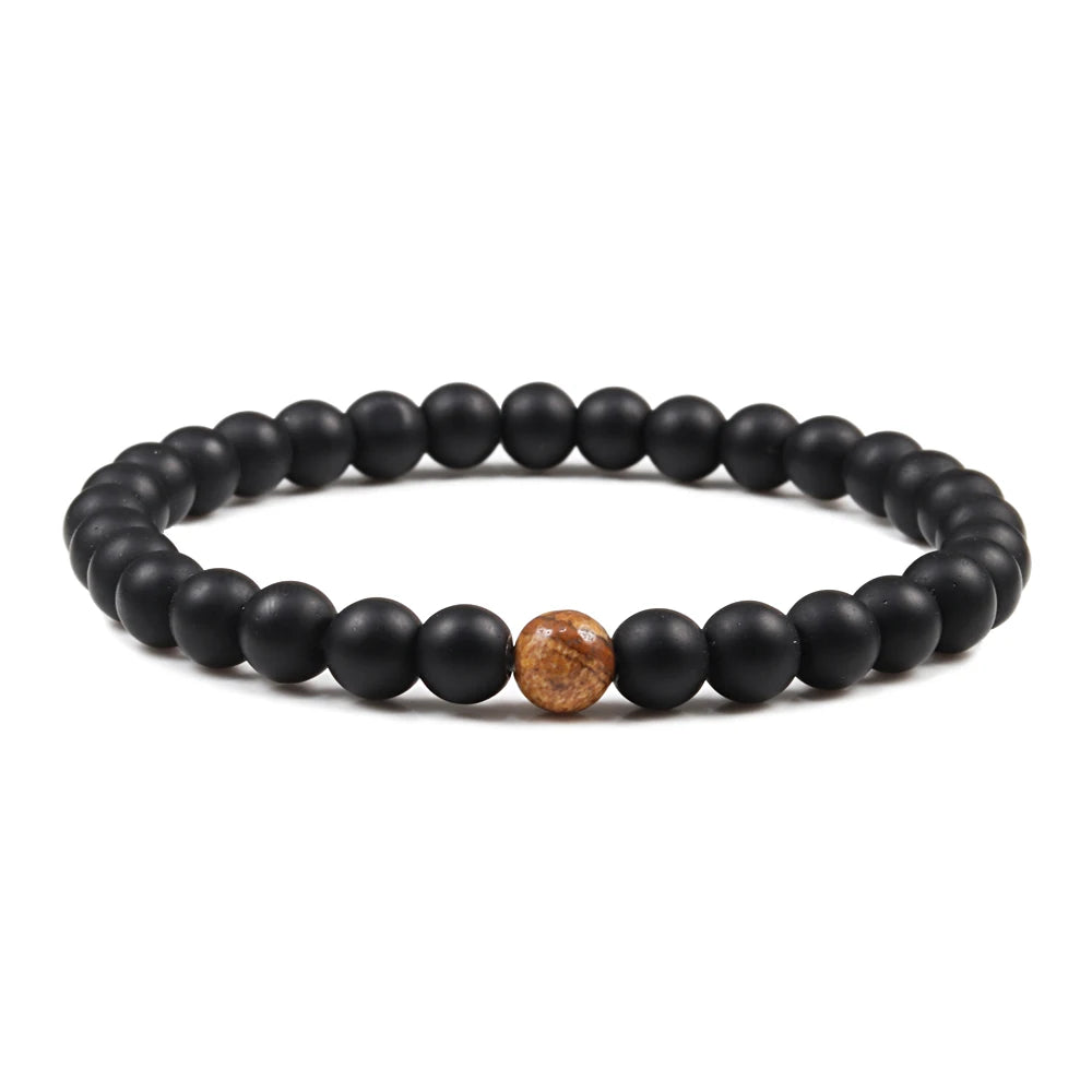 luckacco natural green malachite stone lava bracelets women men strand charm buddha beads bracelet yoga prayer handmade jewelry gift