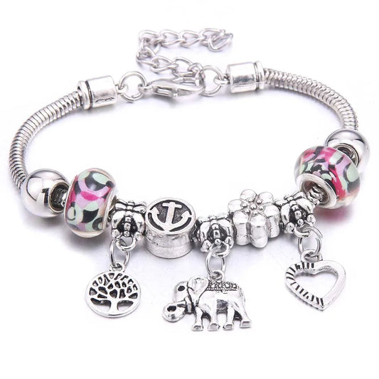 Luckacco  dragonfly owl Shape Crystal Charm Bracelets Beads Bracelet Women DIY Beads Brand Bracelets & Bangles Jewelry Gift