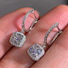 Luckacco daily picks New Trendy Square Shape Drop Earrings Brilliant Bridal Engagement Wedding Jewelry Elegant Female Dangle Earring Nice Gift