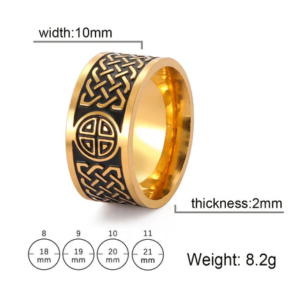 Luckacco My Shape Stainless Steel Ring for Men Women Nordic Viking Celtics Knot Finger Rings Vintage Jewelry Men's Ring bague femme Gift