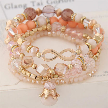 Luckacco DIEZI Ethnic Korean Crystal Bead Bracelets for Women Men Bracelet Natural Stone Charms Wristband Bracelet pulseira feminina