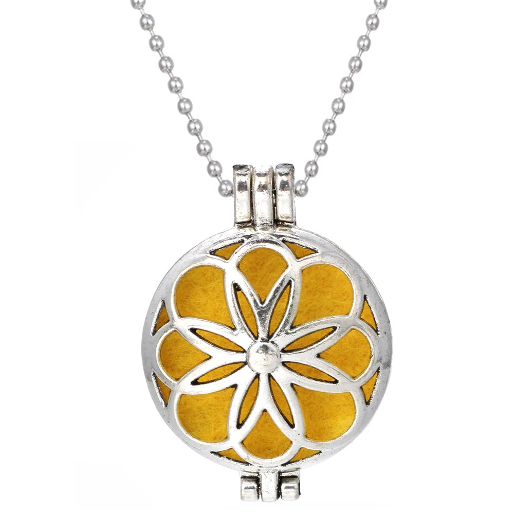 luckacco aromatherapy necklace tree of life diffuser jewelry vintage open locket pendant essential oil perfume aroma diffuser necklace