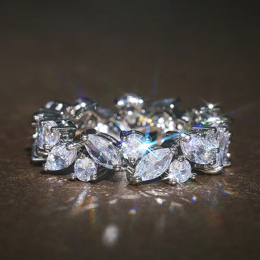 Luckacco daily picks New Promise Rings for Women Dazzling Cubic Zircon Graceful Lady Accessories Party Nice Girl Gift Trendy Jewelry