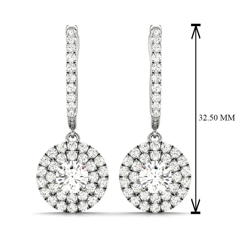 luckacco daily picks new wedding trend eternity earrings for women full bling cubic zirconia simple elegant lady's accessories classic jewelry
