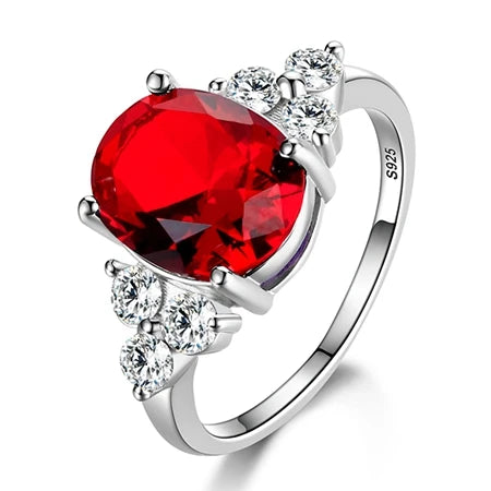 Luckacco 925 Sterling Silver Rings for Woman Luxury Blue Crystal Female Cubic Zirconia Women Sterling 925 Silver Colorful Zircon Ring