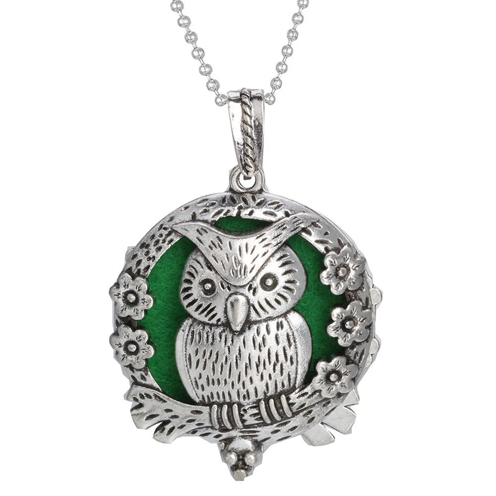 luckacco aromatherapy necklace tree of life diffuser jewelry vintage open locket pendant essential oil perfume aroma diffuser necklace