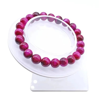 Luckacco Natural Tiger Eye Stone Beads Bracelet 4/6/8/10/12mm Gorgeous Rose Red Tiger Eye Bracelets for Men Women  Bracelets Buddha