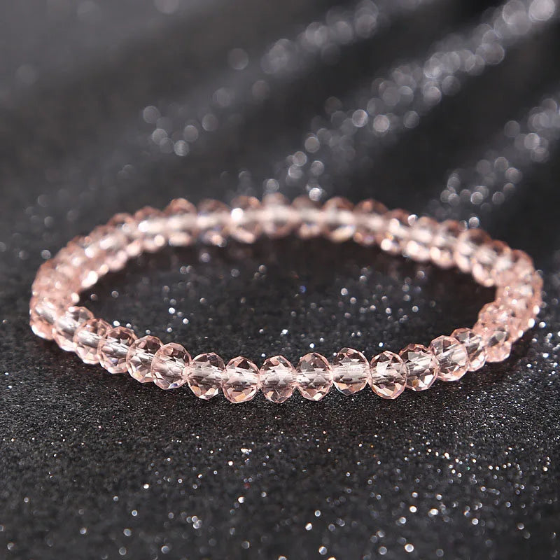 luckacco new artificial austria crystal bracelet fashion shiny stone beads elasticity rope strand bracelets for women jewelry