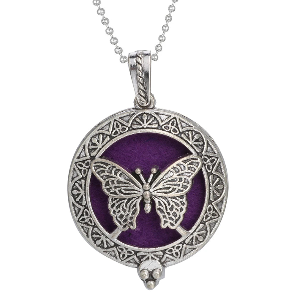 luckacco aromatherapy necklace tree of life diffuser jewelry vintage open locket pendant essential oil perfume aroma diffuser necklace