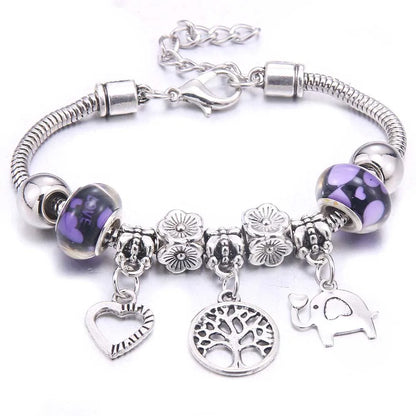 Luckacco  dragonfly owl Shape Crystal Charm Bracelets Beads Bracelet Women DIY Beads Brand Bracelets & Bangles Jewelry Gift