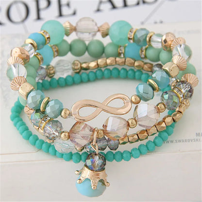 Luckacco DIEZI Ethnic Korean Crystal Bead Bracelets for Women Men Bracelet Natural Stone Charms Wristband Bracelet pulseira feminina