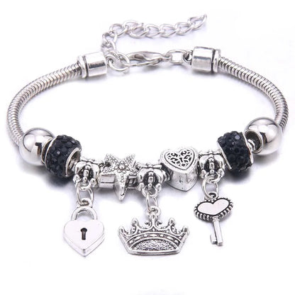 Luckacco  dragonfly owl Shape Crystal Charm Bracelets Beads Bracelet Women DIY Beads Brand Bracelets & Bangles Jewelry Gift