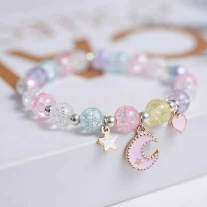 Luckacco Popcorn Bead Sweet Bracelet For Children Women Cute Cloud Flower Pendant Bracelets Kids Girls Charm Wish Bracelet