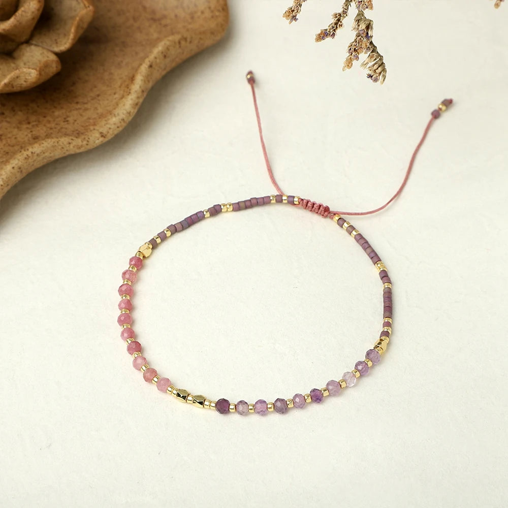 luckacco shinus miyuki beaded bracelet gift seed bead simple bracelets for women pulseras 2022 jewelry adjustable natural stone armband