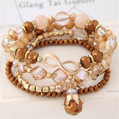 Luckacco DIEZI Ethnic Korean Crystal Bead Bracelets for Women Men Bracelet Natural Stone Charms Wristband Bracelet pulseira feminina
