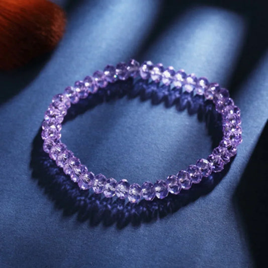 Luckacco New Artificial Austria Crystal Bracelet Fashion Shiny Stone Beads Elasticity Rope Strand Bracelets for Women Jewelry