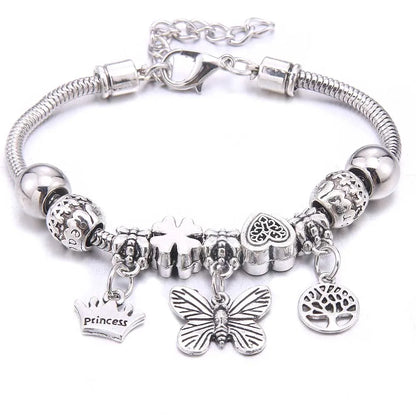 Luckacco  dragonfly owl Shape Crystal Charm Bracelets Beads Bracelet Women DIY Beads Brand Bracelets & Bangles Jewelry Gift