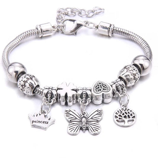 Luckacco  dragonfly owl Shape Crystal Charm Bracelets Beads Bracelet Women DIY Beads Brand Bracelets & Bangles Jewelry Gift