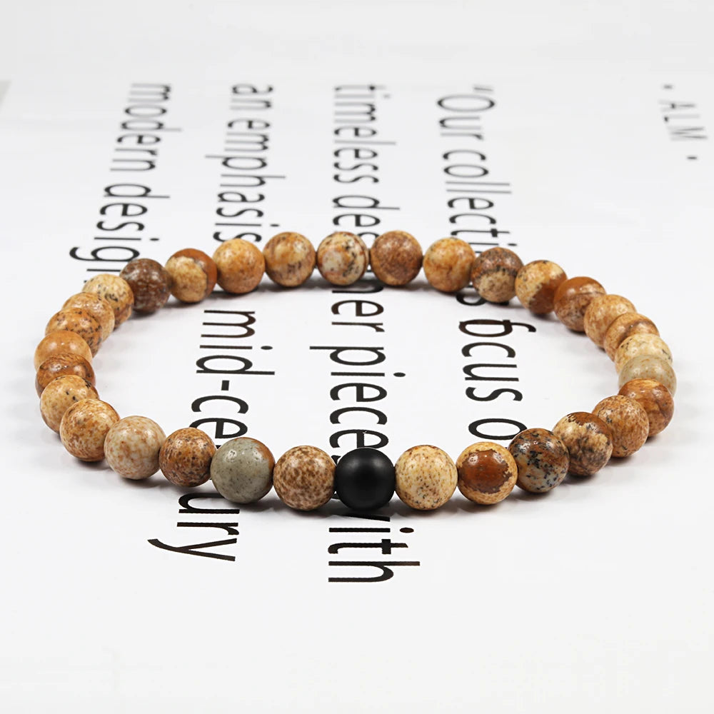 luckacco natural green malachite stone lava bracelets women men strand charm buddha beads bracelet yoga prayer handmade jewelry gift