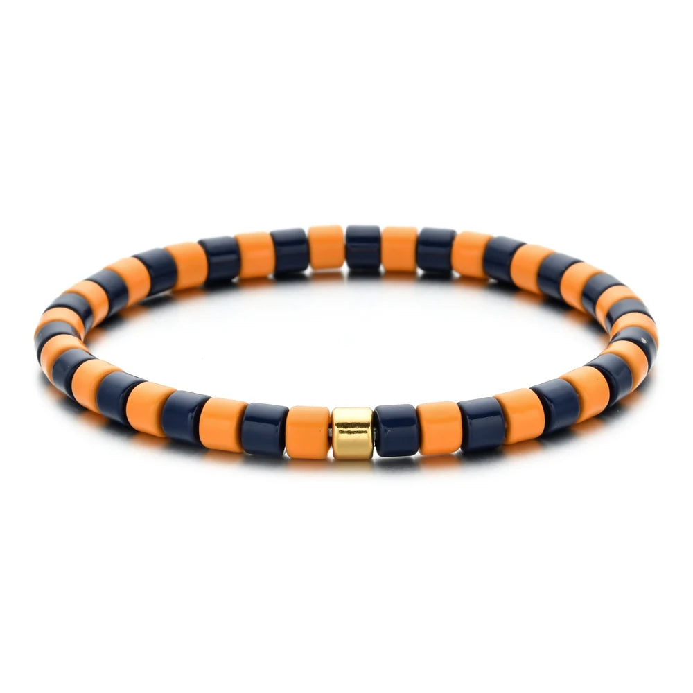 luckacco boho bohemian handmade charm summer new gold color bracelet tile beads friendship bracelet women gifts unisex fashion jewelry