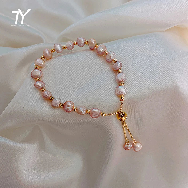 luckacco 2020 new baroque natural pearl bracelet sexy for woman bracelet fashion lady temperament bracelet chaoren jewelry south korea