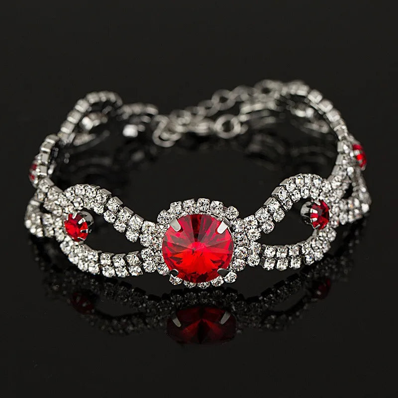 luckacco women new brand designer hot sell fashion charm jewelry women wedding austrian crystal bracelet for wedding b009