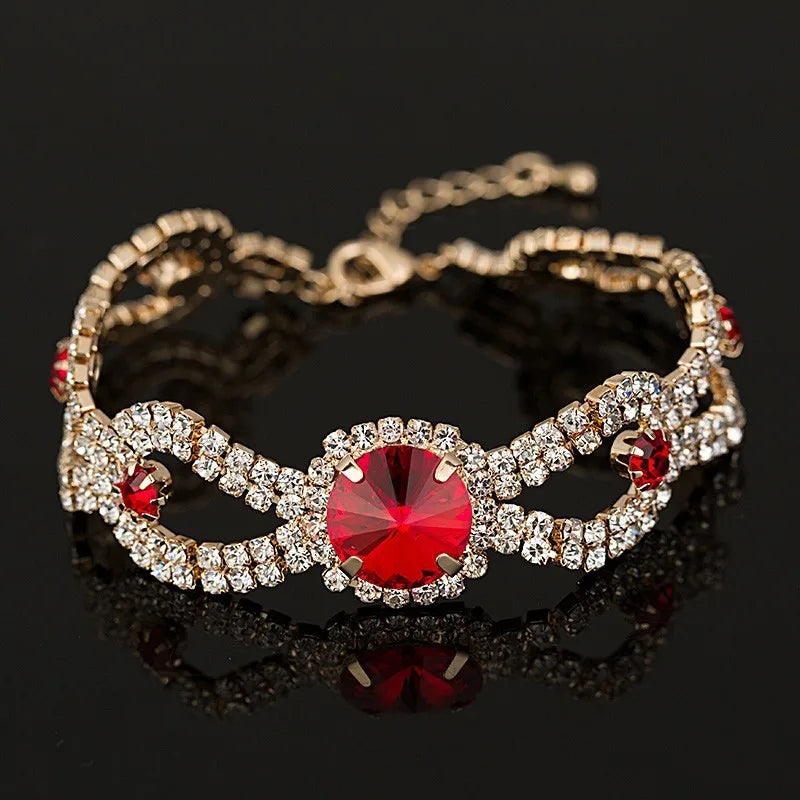 luckacco women new brand designer hot sell fashion charm jewelry women wedding austrian crystal bracelet for wedding b009