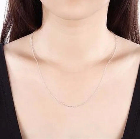 luckacco wholesale 5pcs/lot 925 sterling silver chain necklace,fashion men/women diy jewelry rolo chain 1mm necklace 16 18 20 22 24"
