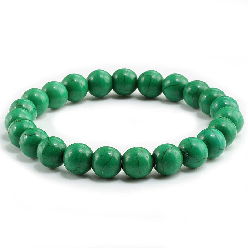 luckacco high quality blue white green red natural stone bracelet homme femme charms 8mm men strand beads yoga bracelets women
