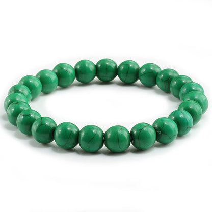 Luckacco High Quality Blue White Green Red Natural Stone Bracelet Homme Femme Charms 8MM Men Strand Beads Yoga Bracelets Women