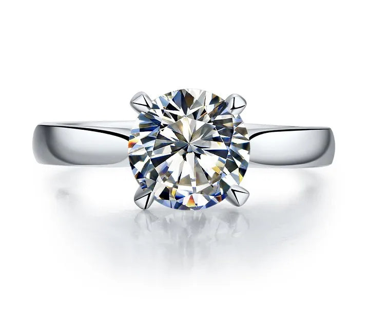 luckacco genuine white gold 18k ring 3ct 9mm moissanite diamond engagement ring for women certified au750 gold ring brilliant forever