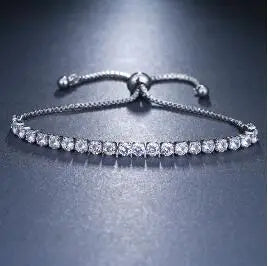 Luckacco Emmaya Classic Crystal Beads Friendship Bracelet White Zircon Adjustable Jewelry For Women Charming  Dress-Up