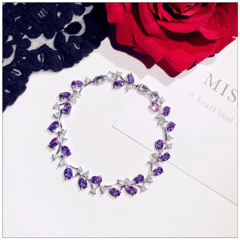 luckacco charm bracelets for women sterling silver shine cubic zirconia bangle fine jewelry temperament luxury accessories bijoux
