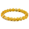 Luckacco Natural Yellow Citrine Stone 6mm 8mm 10mm Beads Bracelet Handmade Quartz Jewelry for Woman Men Unisex Stretch Bangle Gift
