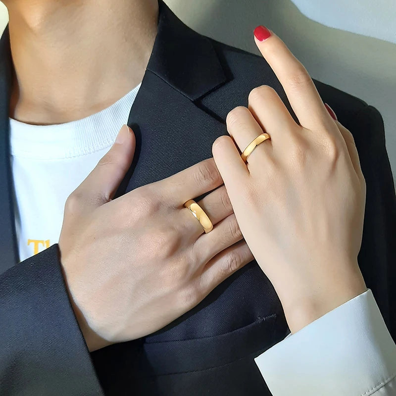 luckacco vnox anti scratch tungsten wedding rings for women men simple classic wedding bands for couples basic jewelry