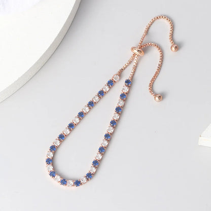 Luckacco Adjustable Multicolor Tennis Bracelets for Women Ladies Wedding Rainbow Colorful Zircon Charm Bracelet Hand Chain Jewelry DZH043
