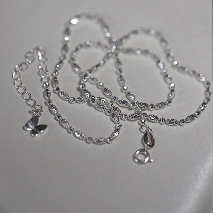 Luckacco 925 Sterling Silver Sparkling Clavicle Chain Choker Necklace For Women Fine Jewelry Wedding Party Birthday Gift